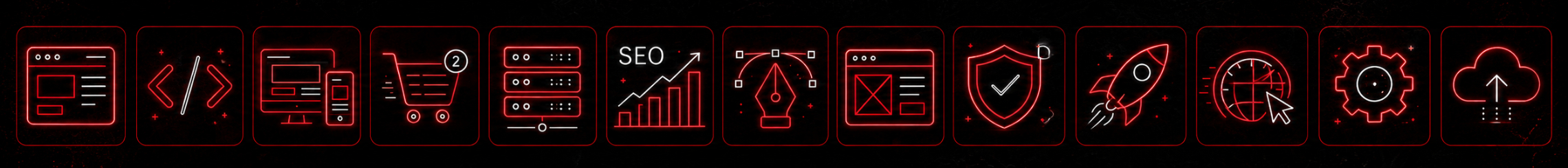 web design icons row