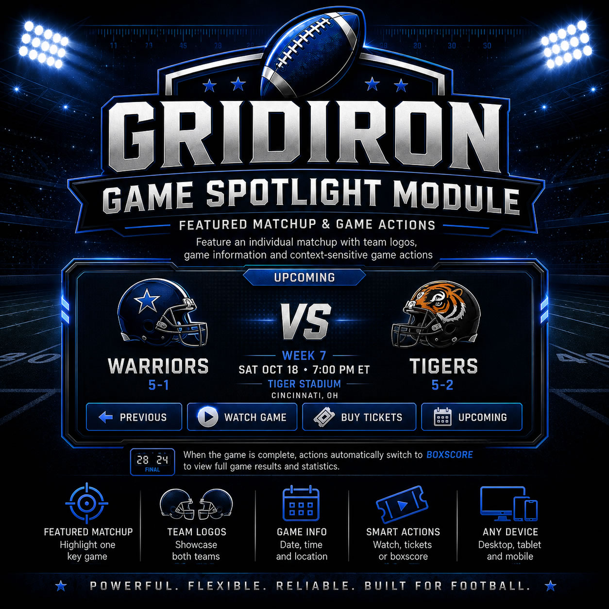 Gridiron Game Spotlight Module